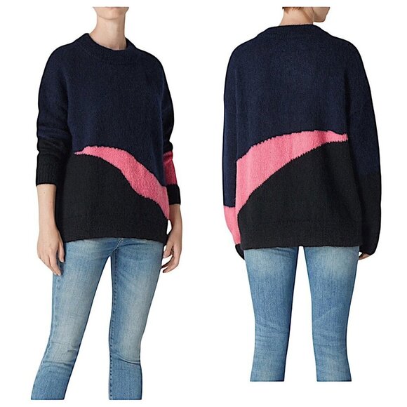 Zadig & Voltaire Tony‎ Mohair Sweater, Blue/Pink, Size S - Picture 2 of 14
